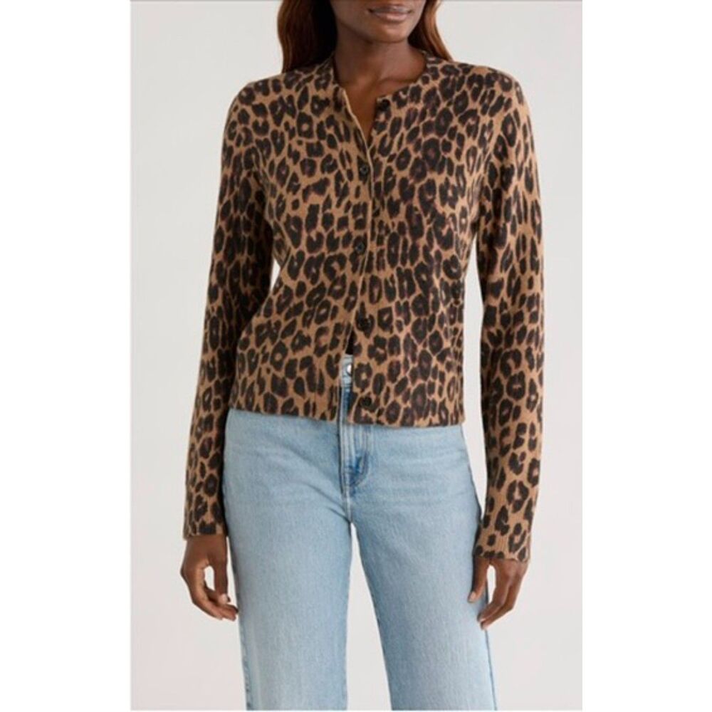 Rails Millie leopard print cardigan size L